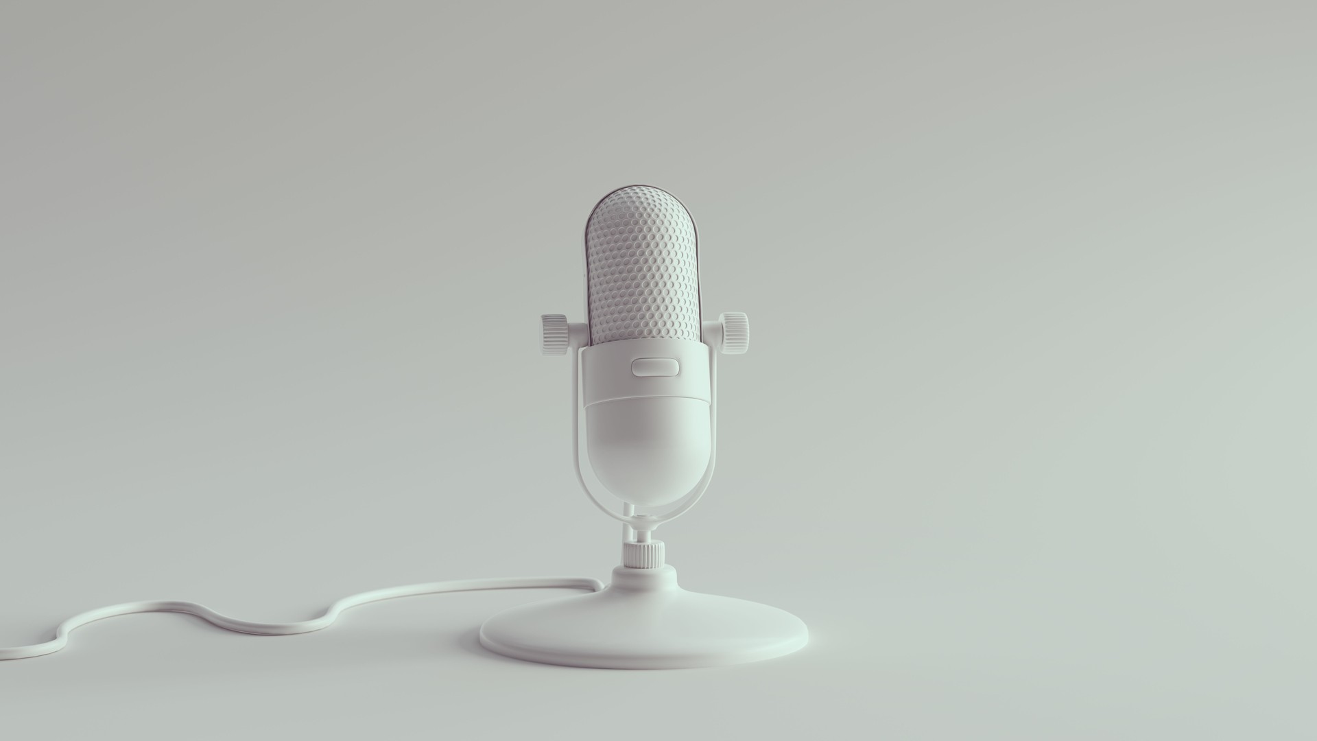 White Retro Microphone VOIP Sound Recording Audio Engineering Podcast Production Vintage Classic
